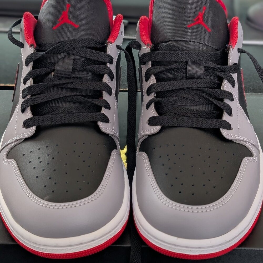 Air Jordan 1 Low Black  Fire Red Cement Grey